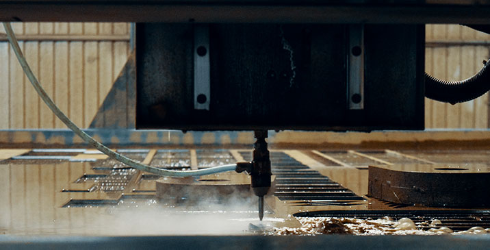 A Machitech water jet cutting system in use